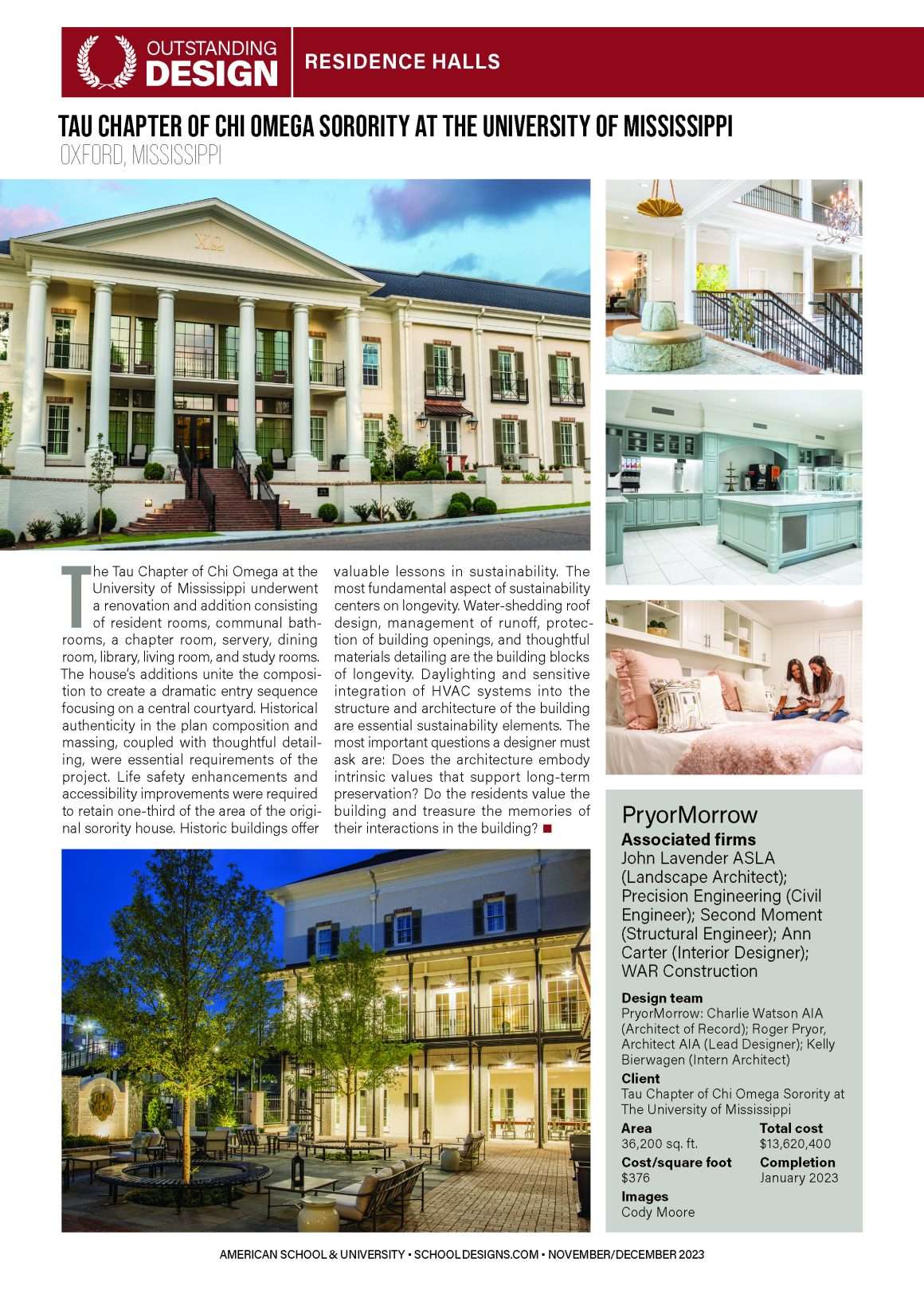 Chi Omega Featured as an Outstanding Design
